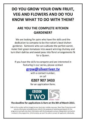 Green fingered TV opportunity...
